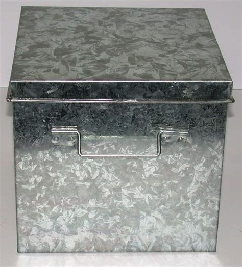 vintage metal box with handle|steel storage boxes with lids.